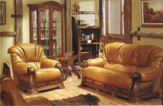 Классика диван и кресло, кожа, продажа